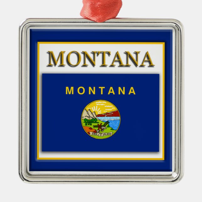 Drapeau de l'état du Montana Ornement de Noël (Devant)