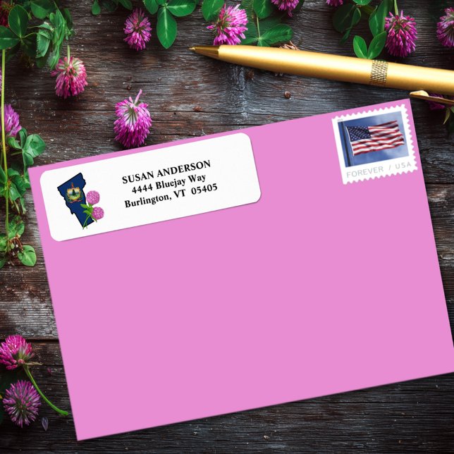 Drapeau de l'état du Vermont avec fleur de l'état (Créateur téléchargé)