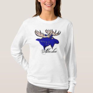 Drapeau de l'état du wapiti en Alaska dames sweat