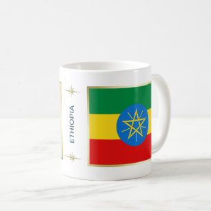 Drapeau de l'Ethiopie + Tasse de carte