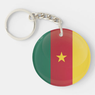 Drapeau de l'icône ronde du Cameroun