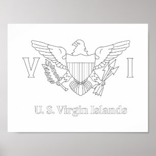 Drapeau de l'île Vierge des États-Unis Poster de c
