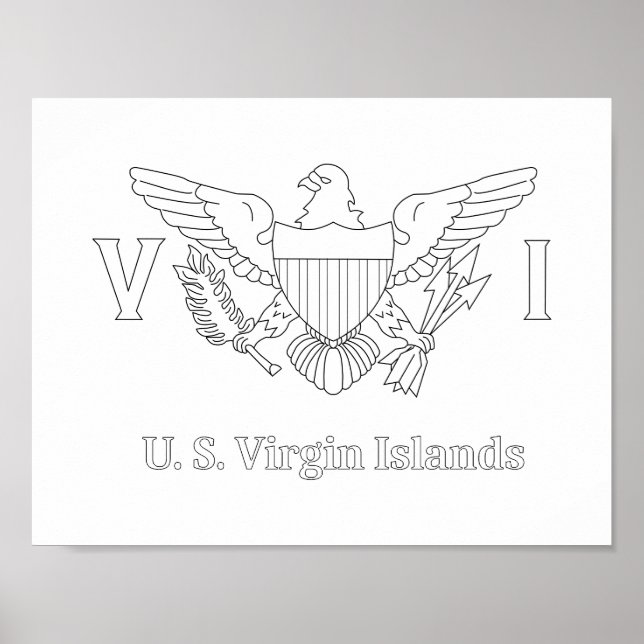 Drapeau de l'île Vierge des États-Unis Poster de c (Devant)