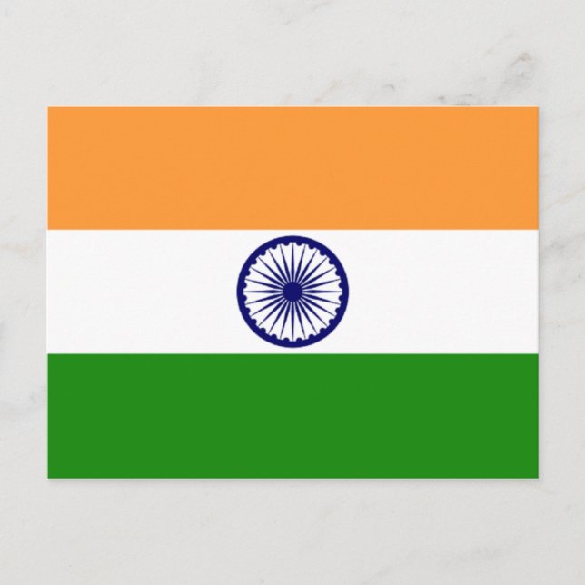 Drapeau de l'Inde Carte postale (Devant)