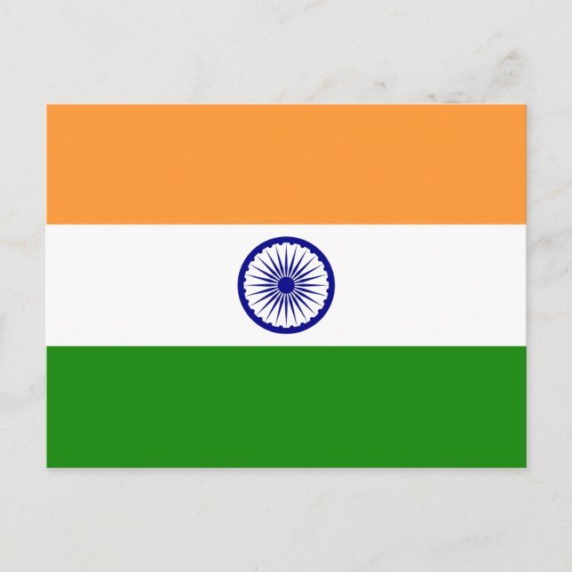 Drapeau de l'Inde Carte postale (Devant)