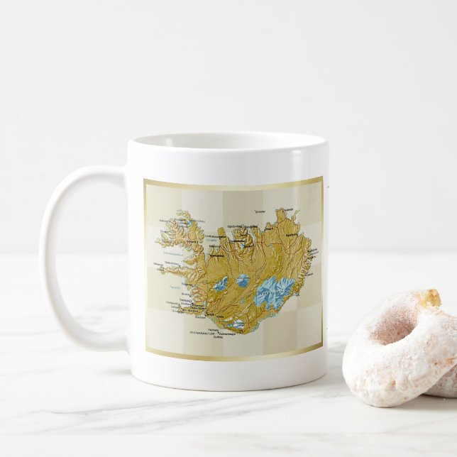 Drapeau de l'Islande + Tasse de carte (Avec donut)