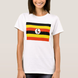 Drapeau de l'Ouganda x Carte T-shirt