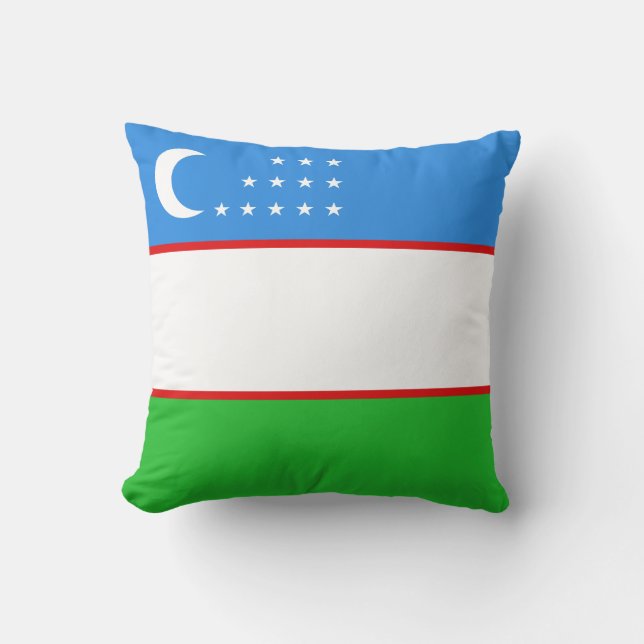 Drapeau de l'Ouzbékistan x Coussin du drapeau (Recto)