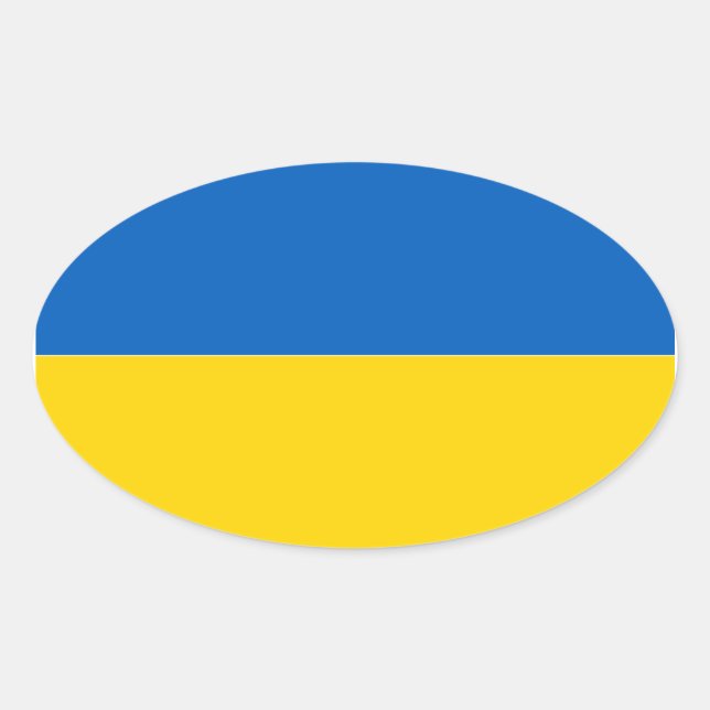 Drapeau de l'Ukraine Sticker ovale (Devant)