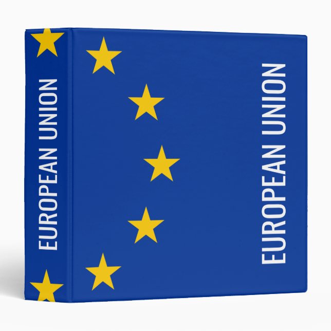 Drapeau de l'Union européenne 3 classeur du bureau (Devant/Côté)