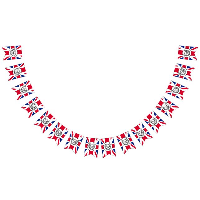 Drapeau de l'Union Jack britannique avec le roi Ch (Tout)
