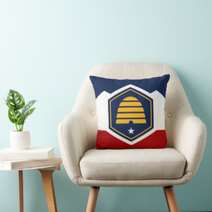 Drapeau de l'Utah sur Coussin MoJo