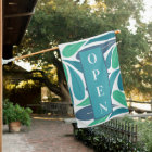 Feuille Open Moderne Typographie Bleu Vert