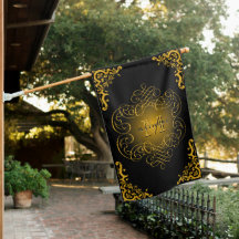 Monogramme Noir et Or avec éléments décoratifs