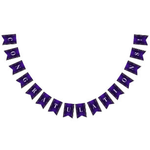 Drapeau de Mariage de fleurs violettes