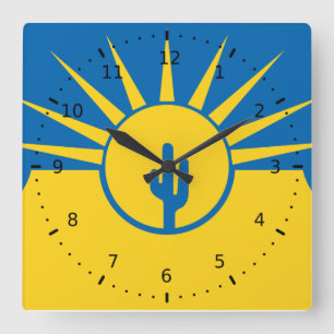 Drapeau de Mesa, Arizona Carré Horloge murale
