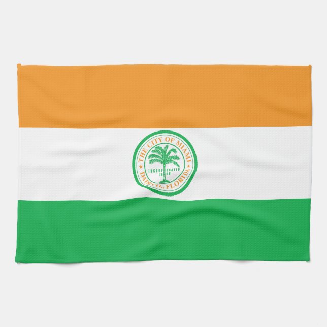 Drapeau de Miami, Floride Serviette de cuisine (Horizontal)