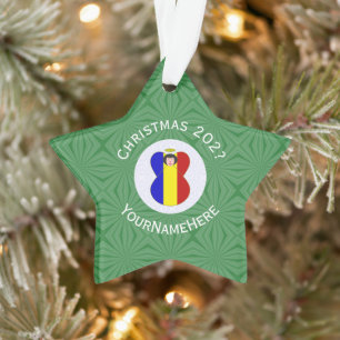 Drapeau de Noël ange roumain personnalisé 