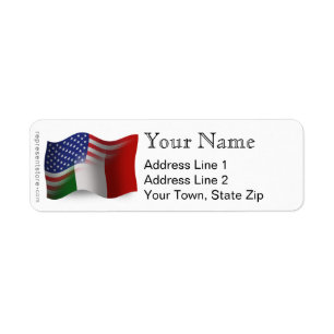 Drapeau de ondulation Italien-Américain