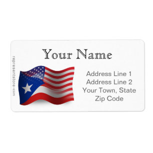 Drapeau de ondulation Rican-Américain de Puerto