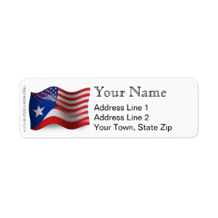 Drapeau de ondulation Rican-Américain de Puerto