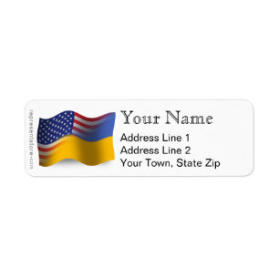 Drapeau de ondulation Ukrainien-Américain