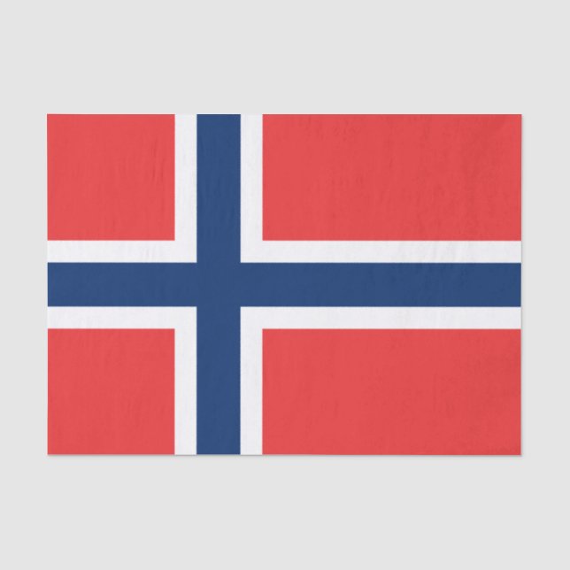 Drapeau de papier de soie de soie de la Norvège (Recto)
