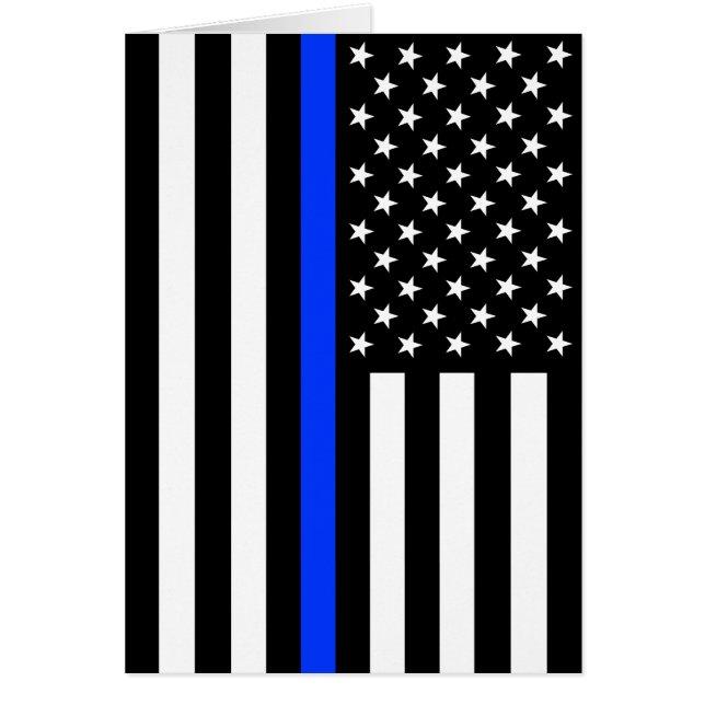 Drapeau de police de la ligne bleue mince (Devant)