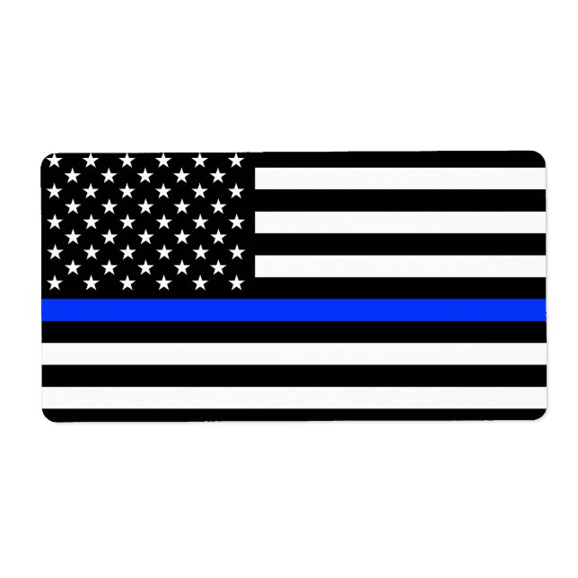 Drapeau de police de la ligne bleue mince (Devant)