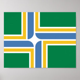 Drapeau de Portland, Oregon Poster