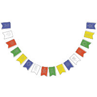 Drapeau de prière tibétain aux symboles bouddhiste