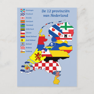 Drapeau de province sur la carte Hollande