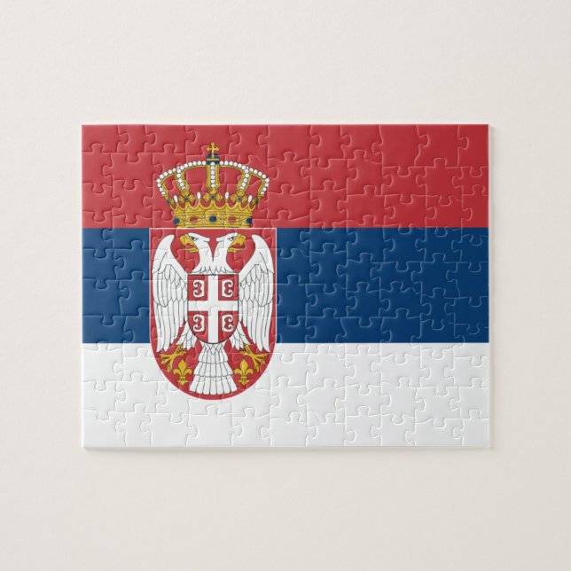 Drapeau de puzzle de photo de la Serbie (Horizontal)