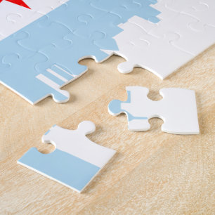 Drapeau de puzzle d'horizon de Chicago