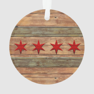 Drapeau de regard du bois vintage de Chicago