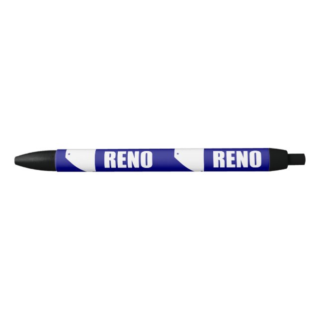 Drapeau de Reno, Nevada Stylo d'encre noire (Devant)