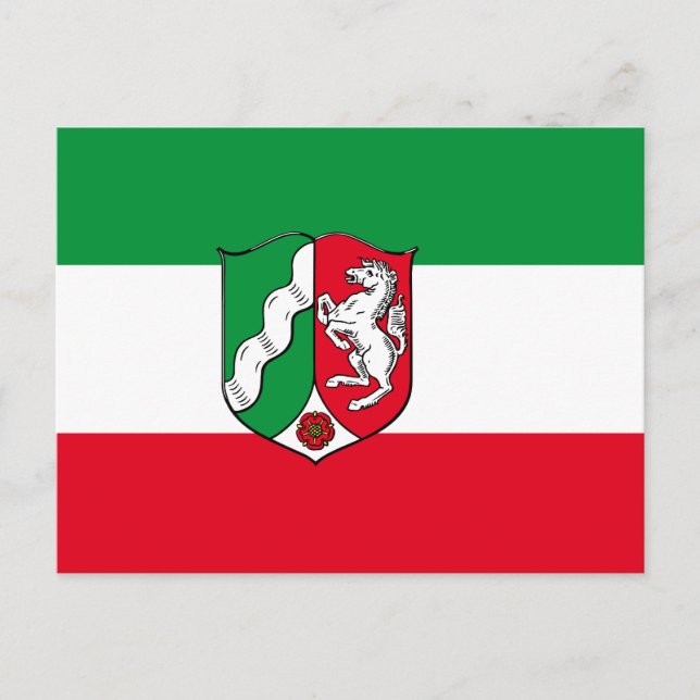Drapeau de Rhénanie-du-Nord Westphalie Carte posta (Devant)