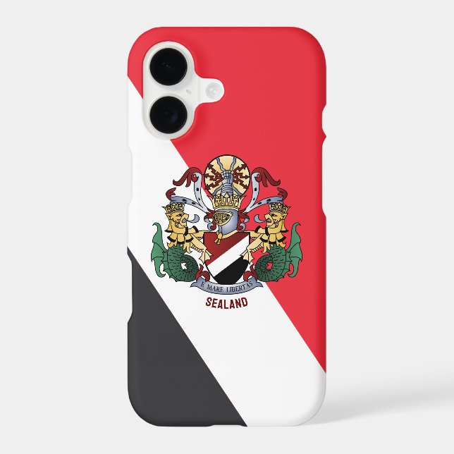 Drapeau de Sealand, avec armoiries superposées (Verso)