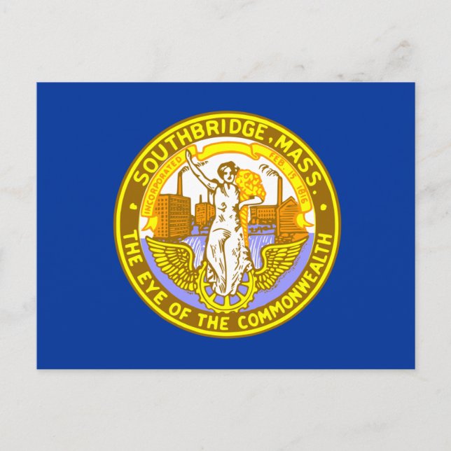 Drapeau de Southbridge, carte postale du Massachus (Devant)