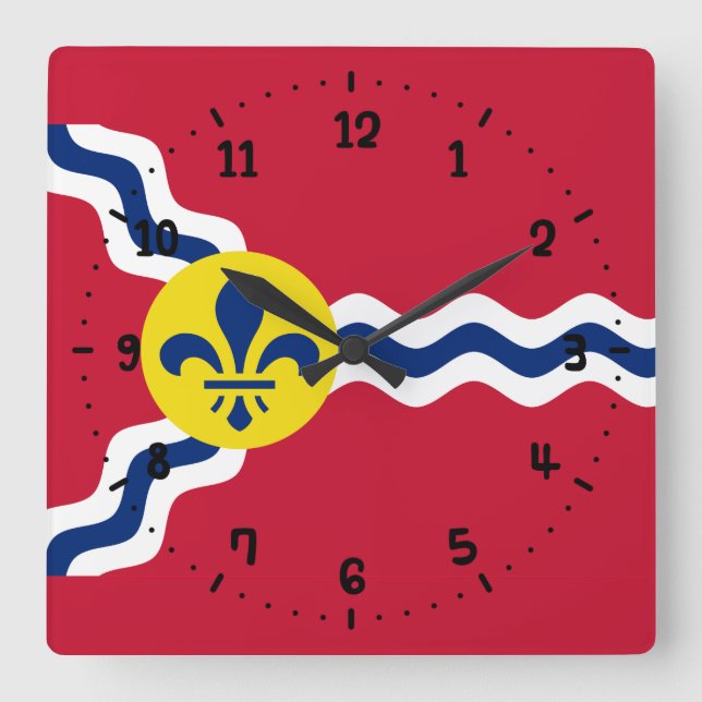 Drapeau de St. Louis, Missouri Carré Horloge mural (Recto)
