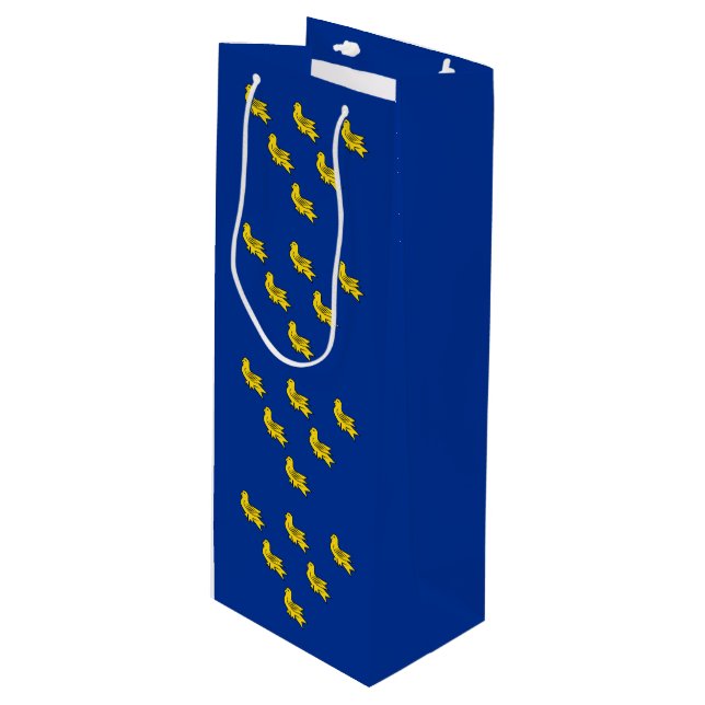 Drapeau de Sussex Sac cadeau de vin (Devant Angle)