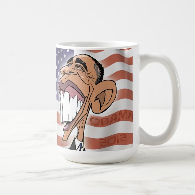 Drapeau de tasse de bande dessinée de Barack Obama (Droite)