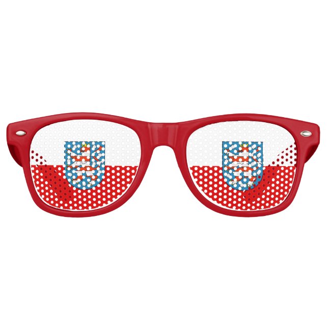 Drapeau de Thuringe Retro Lunettes de soleil (Devant)