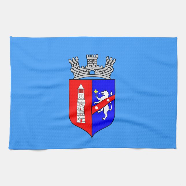 Drapeau de Tirana, serviette de cuisine Albanie (Horizontal)