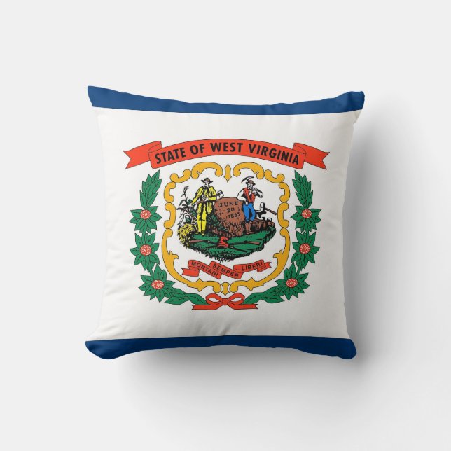 Drapeau de Virginie Occidentale Coussin MoJo améri (Recto)