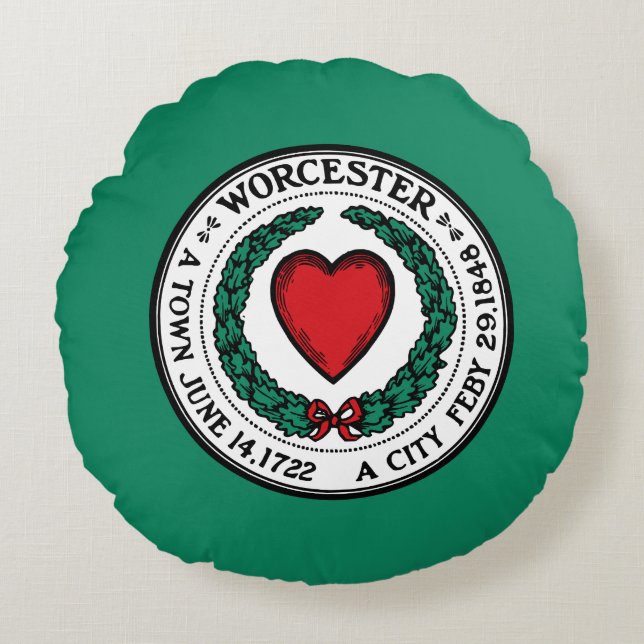 Drapeau de Worcester, Coussin rond du Massachusett (Devant)
