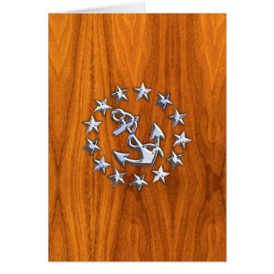 Drapeau de yacht Connexion en bois de teck nautiqu