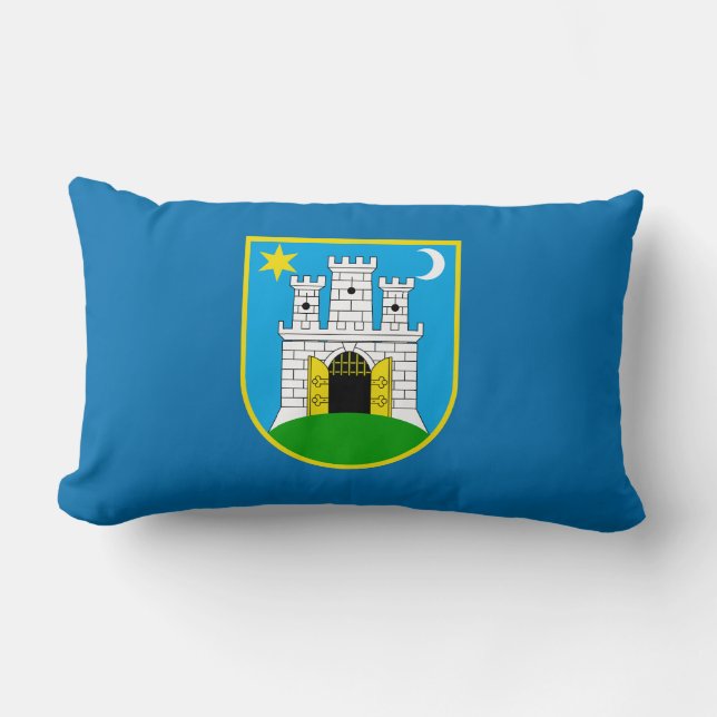 Drapeau de Zagreb, Croatie Coussin Lumbar (Recto)