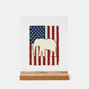 Drapeau d'éléphant patriotique Conception de vecte