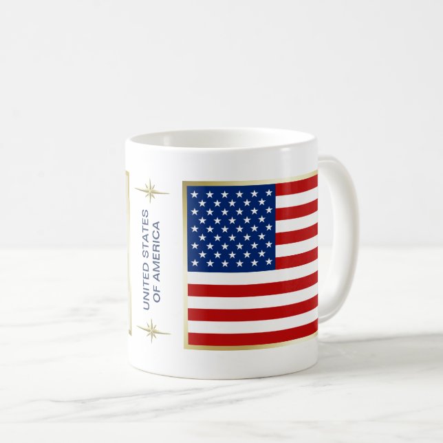 Drapeau des Etats-Unis + Tasse de carte (Devant droit)